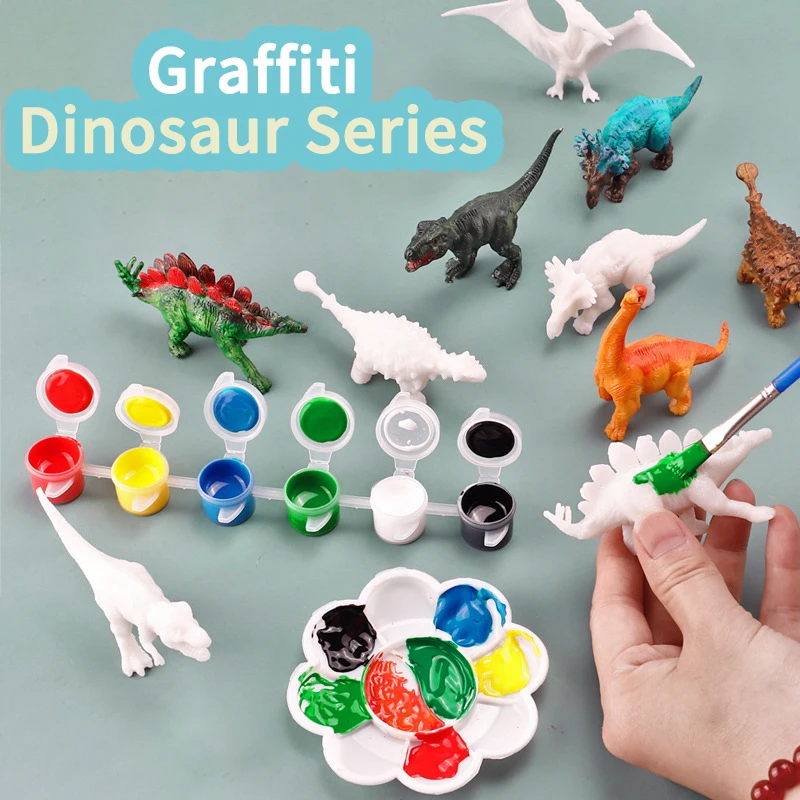 6/8Pcs DIY Painted Graffiti Di - огляд і ціна Model Kit Dinosaur Bandai